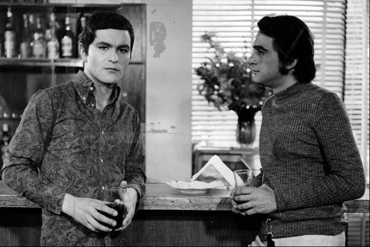 Leonardo Favio, como actor, junto a Ricardo Bauleo, en la película "Simplemente una rosa".