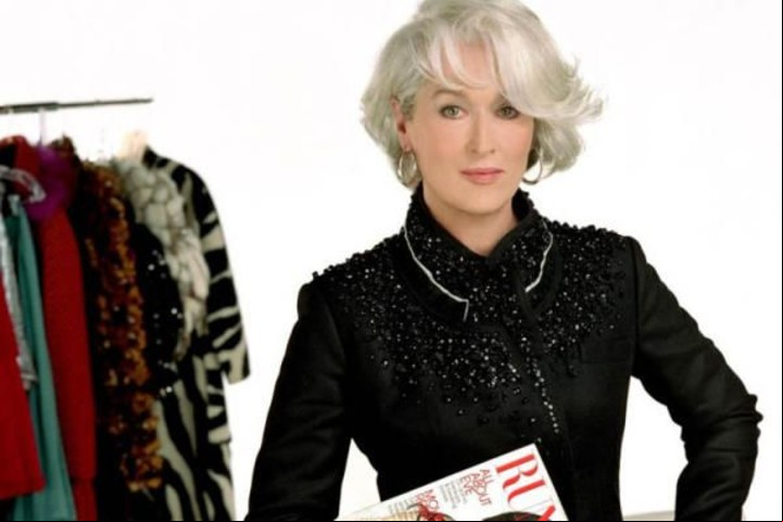 Streep en "El Diablo viste a la moda", por la que ganó uno de sus Globo de Oro.