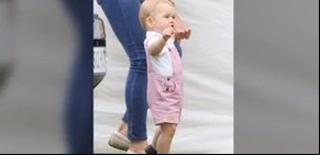 El príncipe George da sus primeros pasos