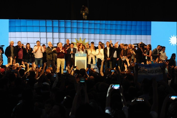 Cristina Fernandez de Kirchner  en el búnker de Unidad Ciudadana se dirige a sus militantes luego de la derrota
(Juan Manuel Foglia)