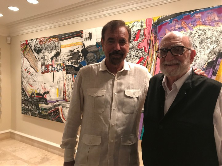 Yuyo visita la obra comprada por el desarrollador y coleccionista de Miami Jorge Pérez, fundador del museo PAMM. Fue durante Art Basel Miami Beach en diciembre de 2017.