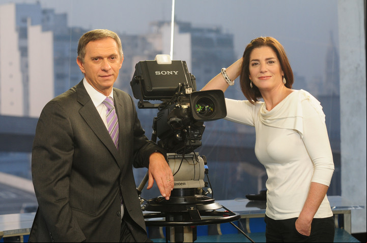 En su despedida de "Arriba Argentinos", Marcelo Bonelli recordó a su compañera Débora Pérez Volpin Foto: Néstor García.
