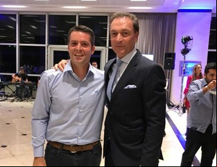 José Luis Clerc y Agustín Calleri en San Juan, en campaña para dirigir el tenis argentino