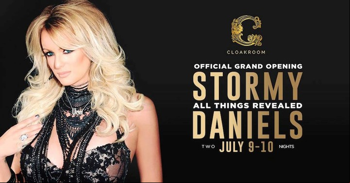 Stormy Daniels llegaba al club nocturno Cloakroom. Foto AFP
