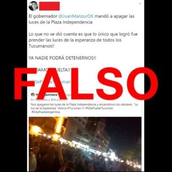 Es falso que Juan Manzur haya ordenado cortar la luz durante un acto de Mauricio Macri en Tucumán