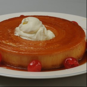 Flan de coco con crema