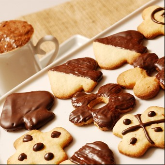 Galletitas de manteca con chocolate