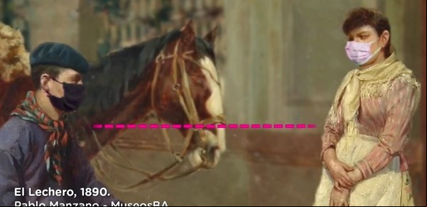 Con barbijo y a dos metros de distancia: cómo se verían grandes obras de arte durante el coronavirus