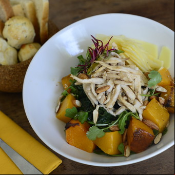 Ensalada de pollo y calabaza