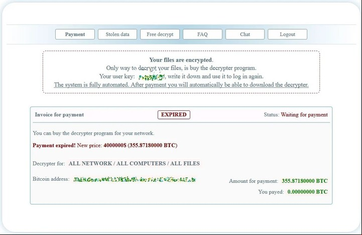 Extorsión vía ransomware Netwalker a la Dirección Nacional de Migraciones. Foto Bleeping report