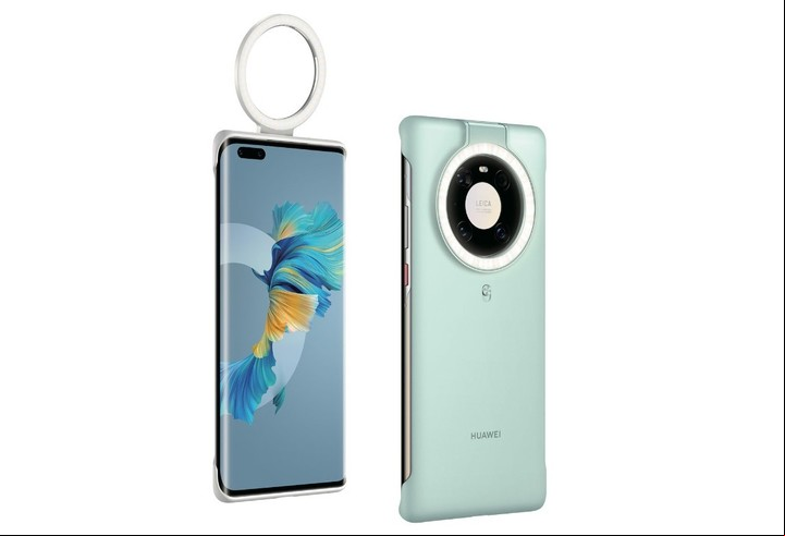 La funda del Huawei Mate 40 Series trae incorporado un anillo LED para mejorar la luz a la hora de tomarse una selfi. Foto: Huawei.