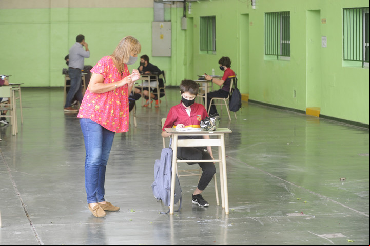 Séptimo grado en Colegio Los Robles, en la Ciudad de Buenos Aires. Foto: Luciano Thieberger