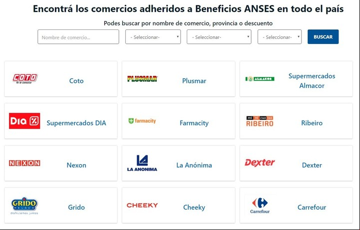 En la web de Anses un buscador permite ubicar los comercios adheridos a la red de descuentos.