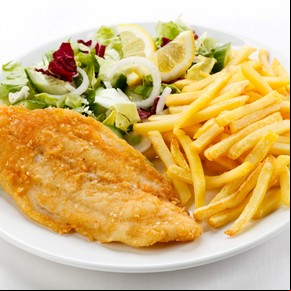 Milanesa de merluza a la inglesa