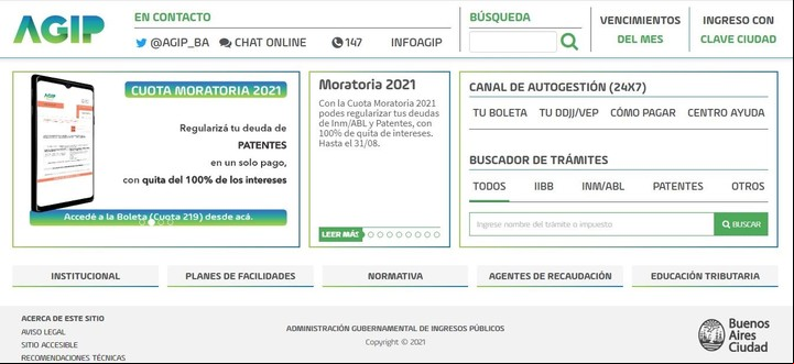Clave Ciudad: el portal de la AGIP, el organismo recaudador de la Ciudad.