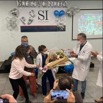 El emotivo recibimiento a la "Peque" Pareto en el hospital donde trabaja