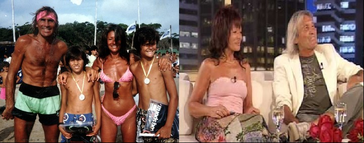 Hugo Gatti y su familia: ayer y más acá en el tiempo: Nacha y los hijos de ambos, Fefo y Lucas