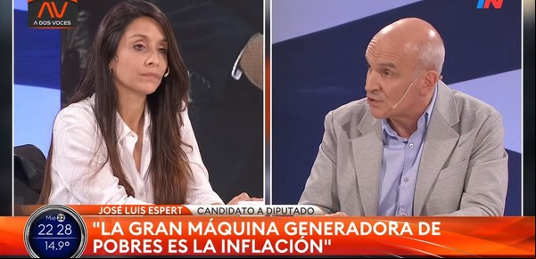 José Luis Espert, en un tenso cruce con Agustina Propato: "Perón está muerto y la gente está cagada de hambre"