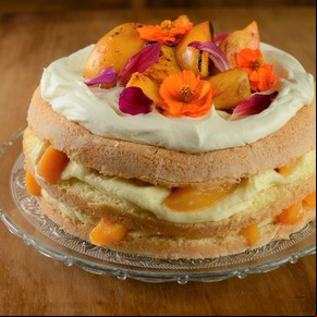 Torta de durazno y mascarpone