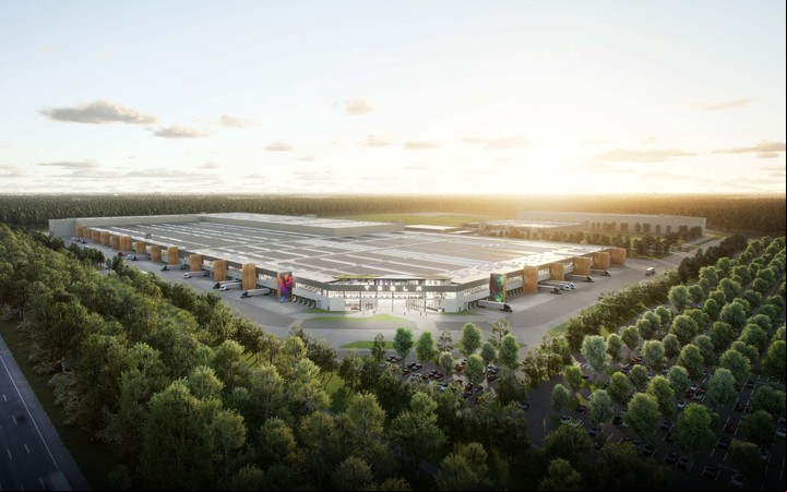Render actualizado de la primera fábrica de Tesla en Europa.