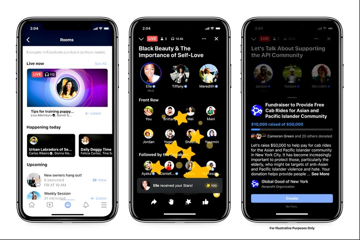Los Live Audio Rooms se acoplarán ahora al servicio Facebook Live.