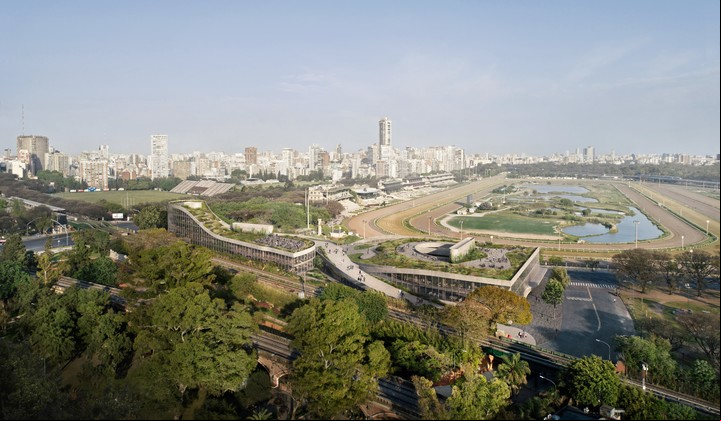 Paseo Gigena, su cubierta vegetalizada busca dar continuidad al verde.
