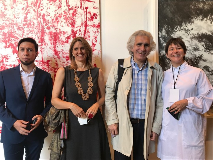 Emanuel Díaz Ruiz (Director del Museo Provincial de Bellas Artes Franklin Rawson de San Juan), Virginia Agote (Secretaria de Cultura de San Juan), Roberto Amigo (curador e investigador), Lucrecia Palacios (Directora Ejecutiva de arteBA).