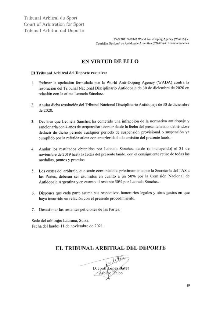 La resolución del TAS sobre las hermanas Leonela y Dayana Sánchez. Foto A la vera del ring