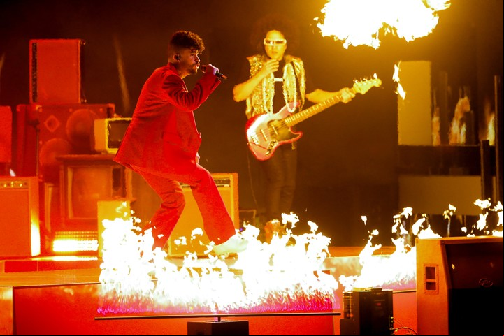 Bad Bunny en los Grammy Latinos 2021. Foto: REUTER