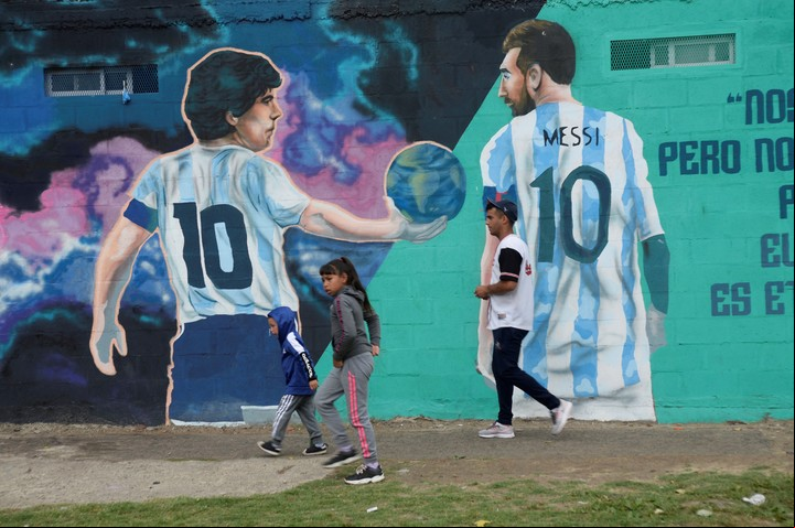 Mural en Villa Fiorito. Foto: REUTERS/Mariana Nedelcu.