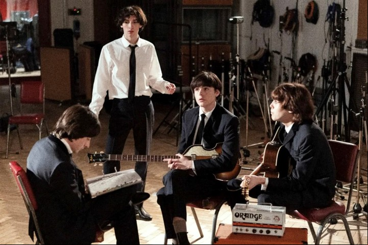 Los actores Jonah Lees (Lennon), Campbell Wallace (Starr), Blake Richardson (McCartney) y Leo Harvey Elledge (Harrison). Foto: James Loxley