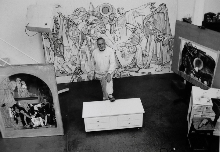 Guillermo Roux en su estudio, noviembre 1992. Foto Cecilia Profetico / Archivo Clarín