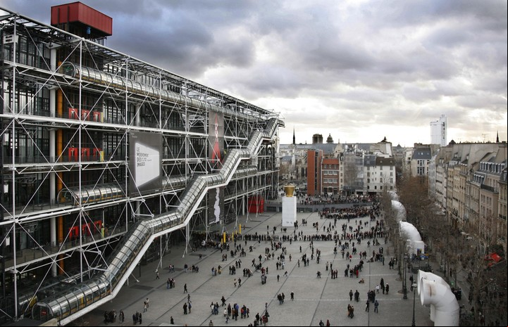 El Pompidou es la expresión de la preferencia de Rogers por las estructuras livianas. Loïc venance / AFP