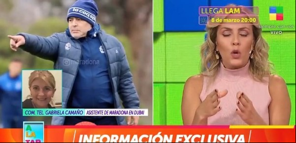 La asistente de Diego Maradona en Dubai se despachó contra Rocío Oliva: "Diego me dijo que lo empujó por la escalera"