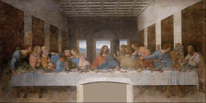 La Última Cena, mural de Leonardo Da Vinci en la Iglesia Santa Maria delle Grazie de Milán./ Iglesia Católica.