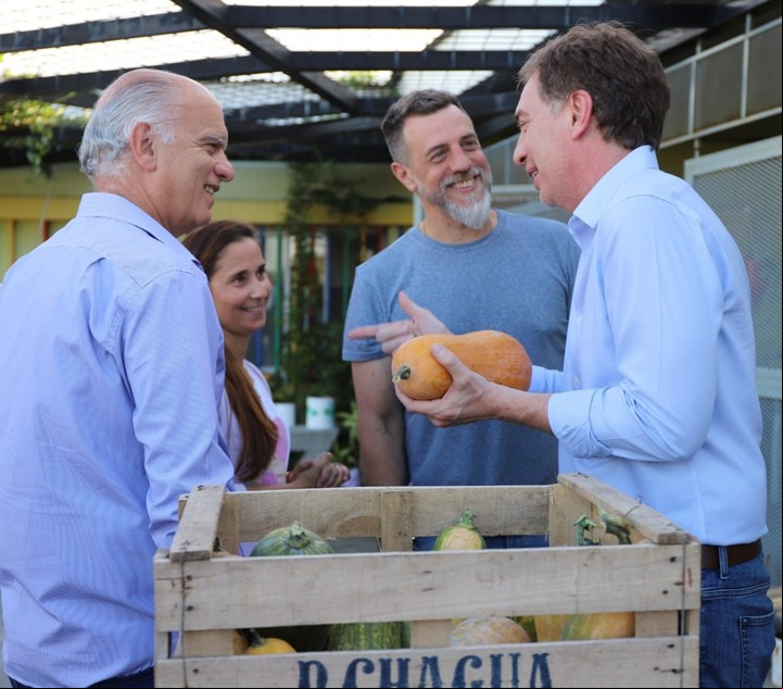 Diego Santill y Néstor Grindetti, juntos, con Diego Kravetz.