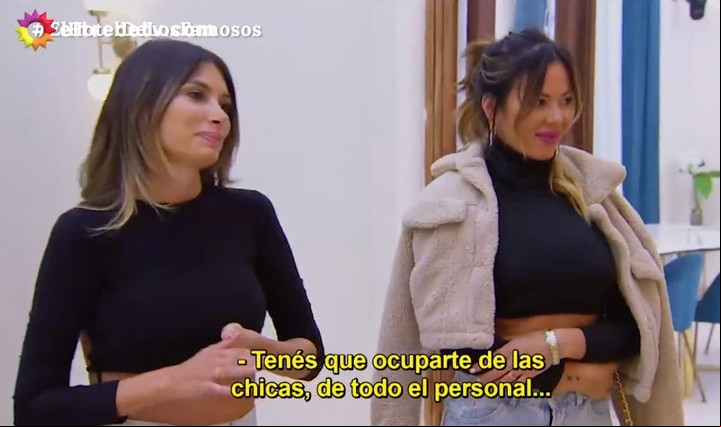 Flor Parise y Karina Jelinek, en "El hotel de los famosos". Captura TV.