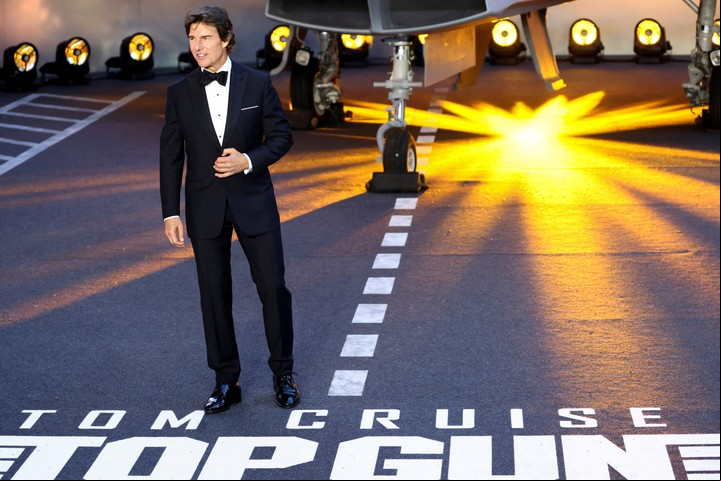 Tom Cruise en la pista: así se presentó Maverick en Londres. Reuters.