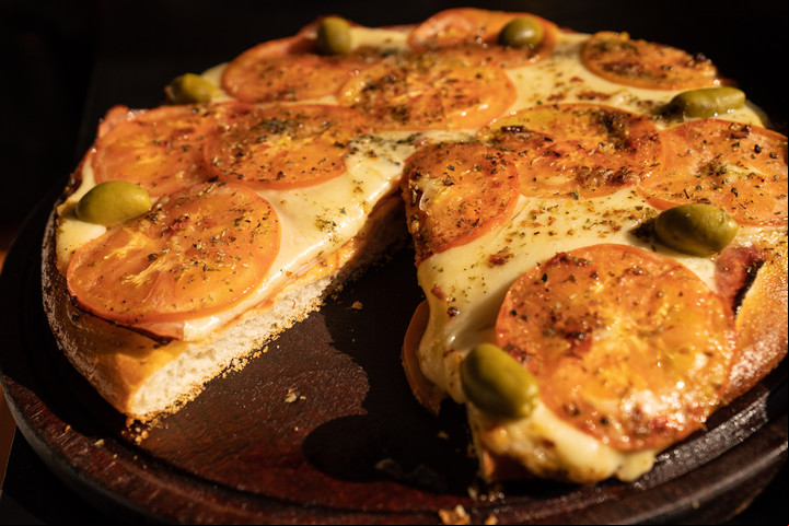 La pizza napolitana de Tiendita al corte.  Foto: Fernando de la Orden.