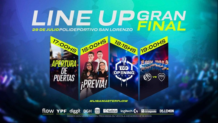 El cronograma de la gran final de Liga Master Flow que se transmitirá en directo por YouTube.