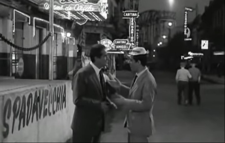 Vittorio Gassman en la cantina Spadavecchia de La Boca.