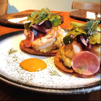 Patacón de langostino