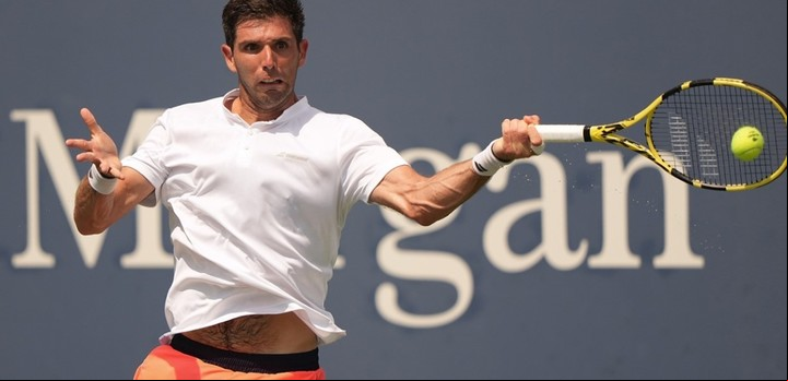 Federico Delbonis accedió a los octavos de final del ATP Challenger de Sevilla luego de la descalificación de su rival. Foto Darren Carroll/USTA