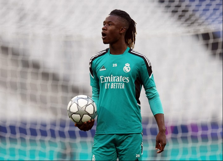 Eduardo Camavinga, durante un entrenamiento del Real Madrid (REUTERS)