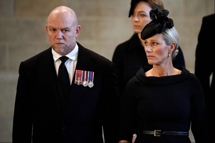 Zara Tindall, hija de la princesa Ana, junto a su esposa Mike Tindall. Foto Christopher Furlong / pool AFP