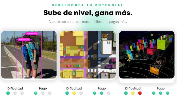 En Remotasks las tareas más complejas son siempre las mejor remuneradas. Imagen: Captura.