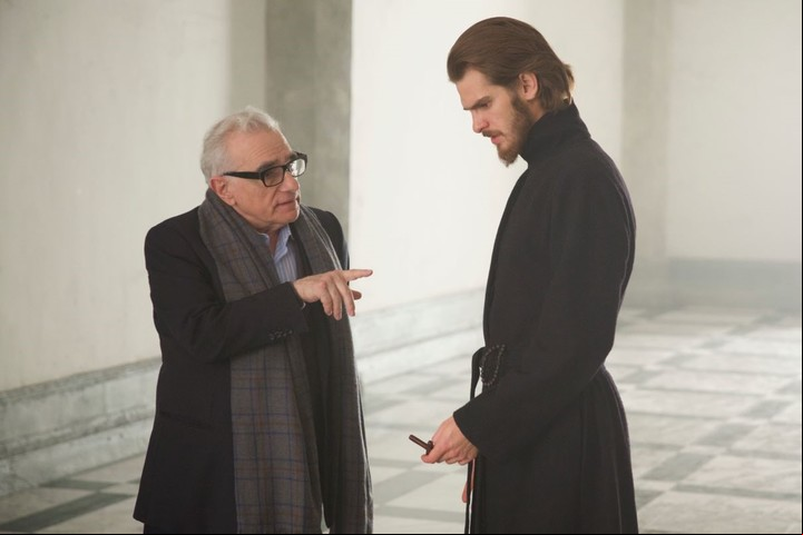 Con Andrew Garfield, cuando filmó "Silencio".