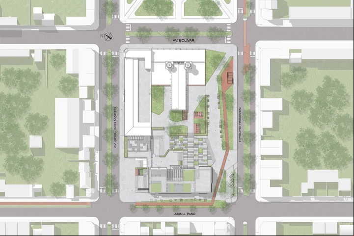 Implantación. Se completa la trama urbana del centro cívico.