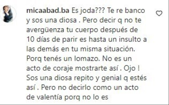 Sus seguidoras le hicieron saber que no todas las mujeres tienen su genética.