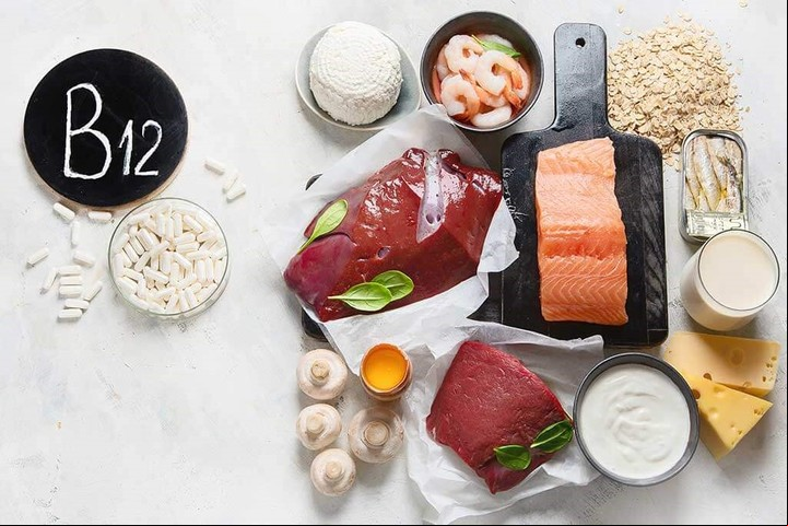 Los alimentos que contienen vitamina B12.